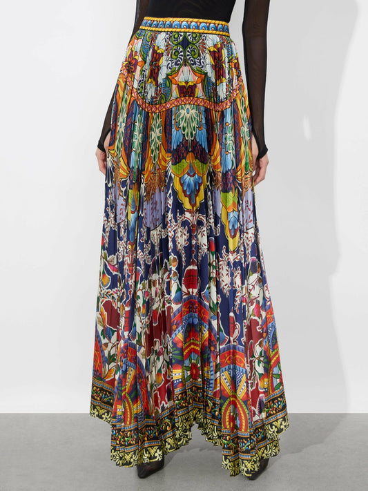 Katz Pleated Maxi Skirt In On The Road - Alice + Olivia Women