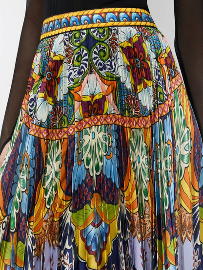 Katz Pleated Maxi Skirt In On The Road - Alice + Olivia Women