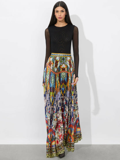 Katz Pleated Maxi Skirt In On The Road - Alice + Olivia Women