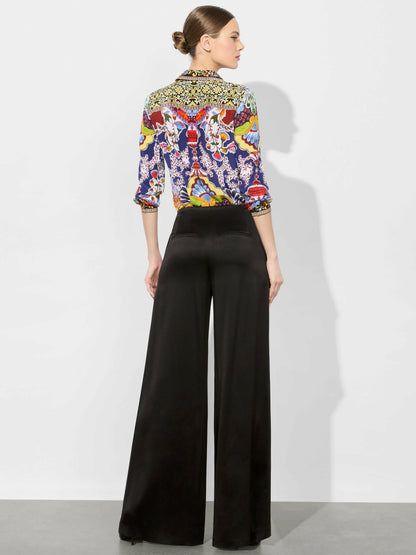 Willa Silk Blouse In On The Road - Alice + Olivia Women