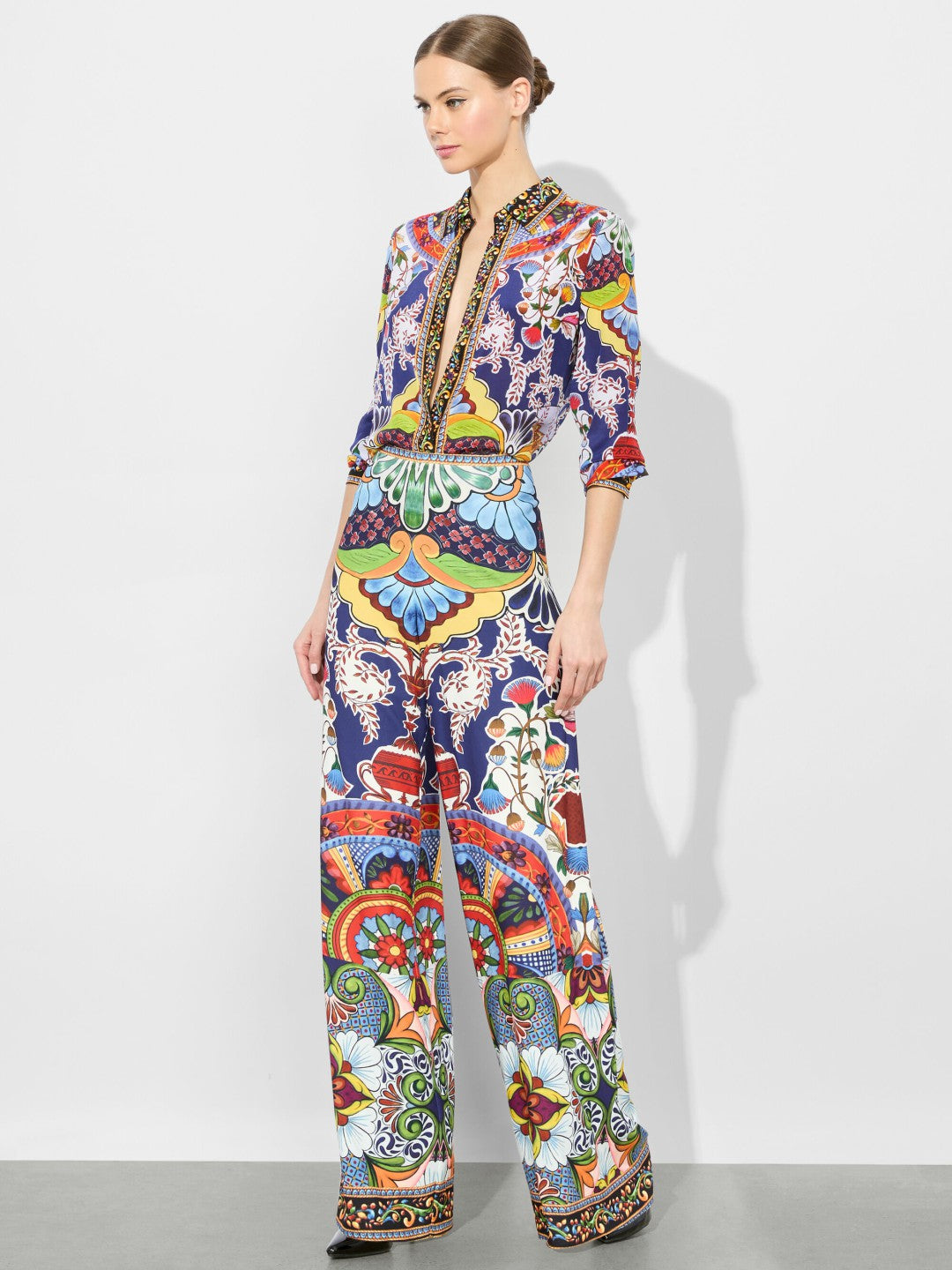 Willa Silk Blouse In On The Road - Alice + Olivia Women