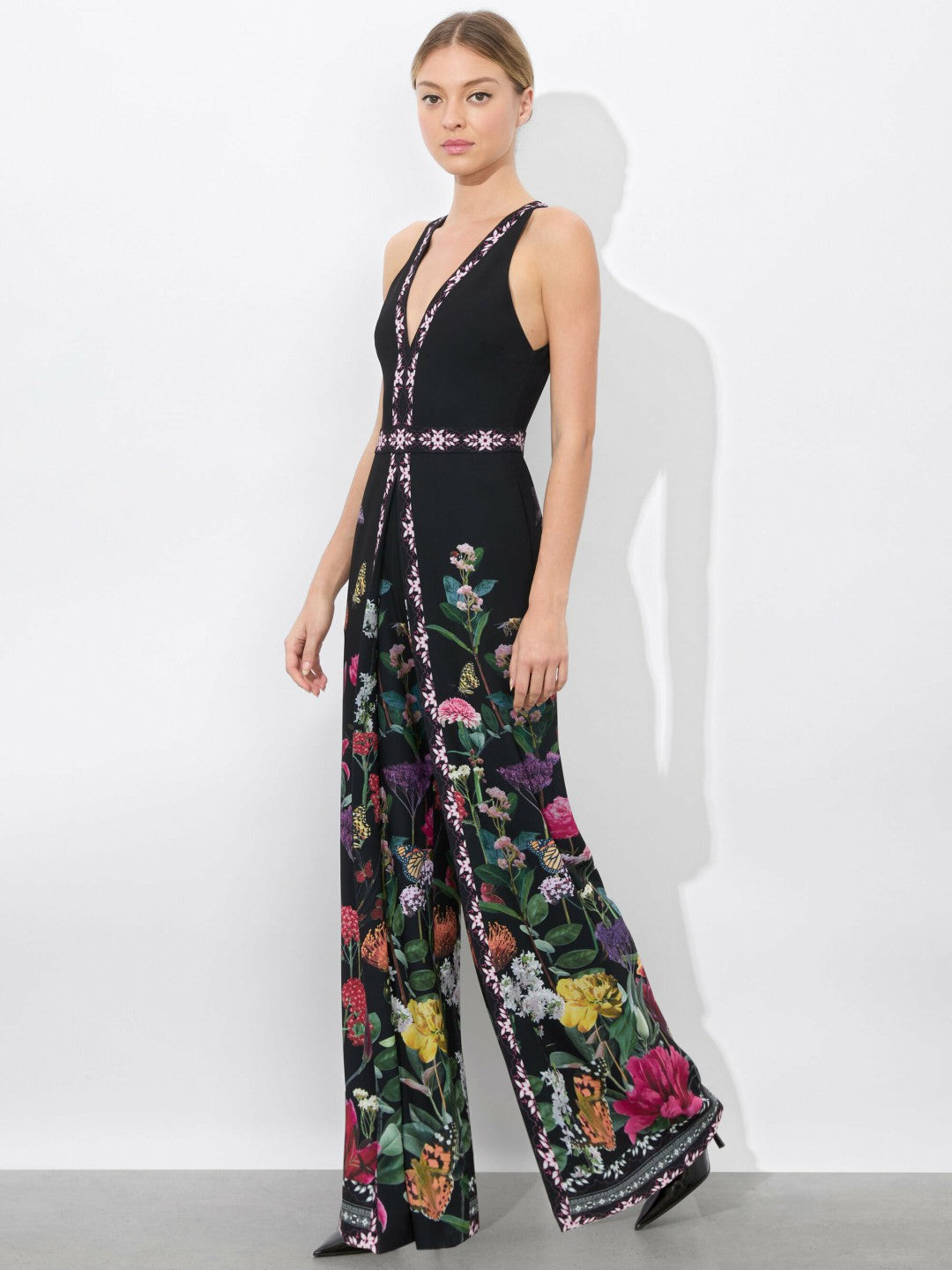 Audrie Pleated Jumpsuit In Secret Garden - Alice + Olivia Women