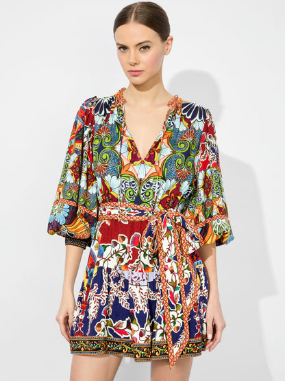 Sadie Mini Shirt Dress In On The Road - Alice + Olivia Women