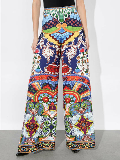 Athena Wide Leg Pant In On The Road - Alice + Olivia Women