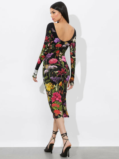 Delora Midi Dress In Secret Garden - Alice + Olivia Women