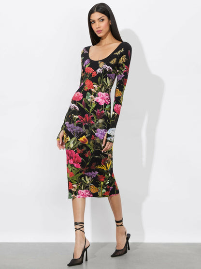 Delora Midi Dress In Secret Garden - Alice + Olivia Women