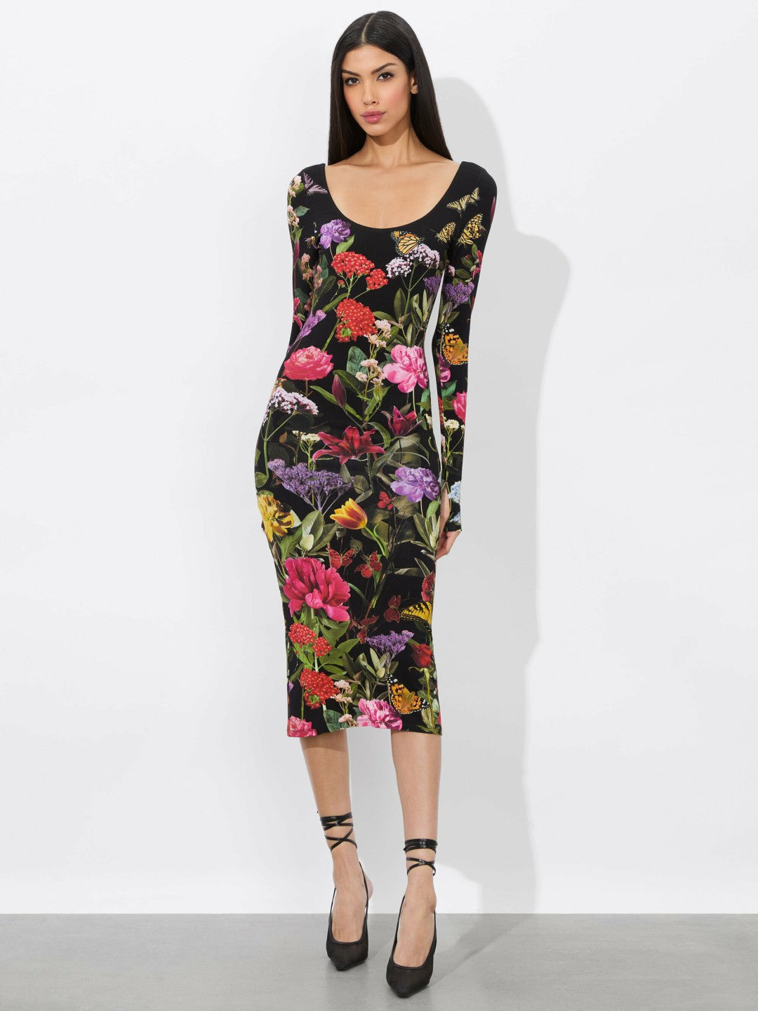 Delora Midi Dress In Secret Garden - Alice + Olivia Women