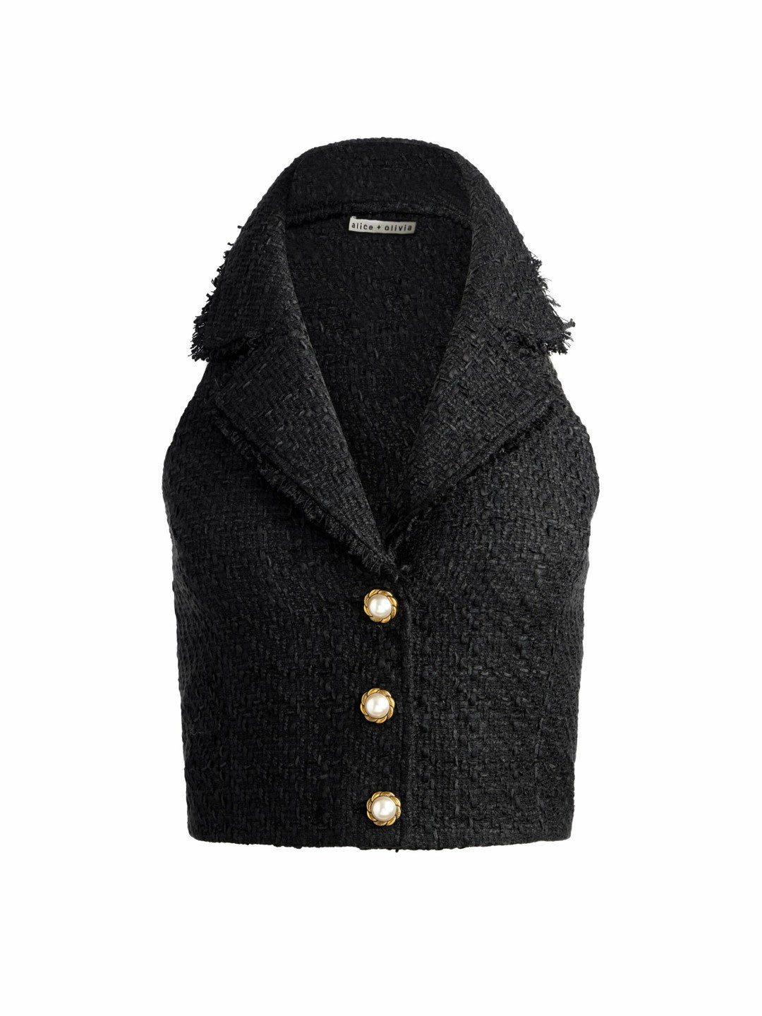 Meri Halter Vest In Black - Alice + Olivia Women