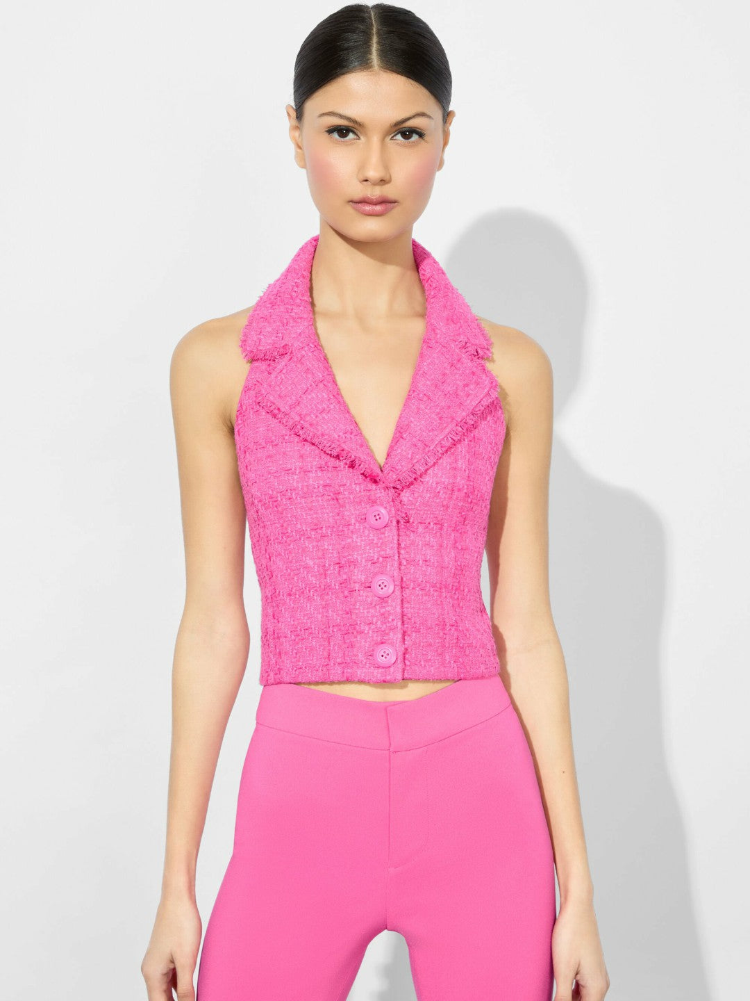 Meri Halter Vest In Wild Pink - Alice + Olivia Women