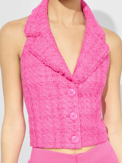 Meri Halter Vest In Wild Pink - Alice + Olivia Women