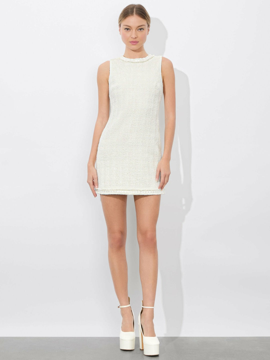 Coley Mini Dress In Off White/oatmeal - Alice + Olivia Women