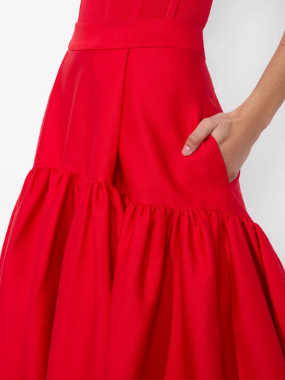 Diana Midi Skirt In Bright Ruby - Alice + Olivia Women
