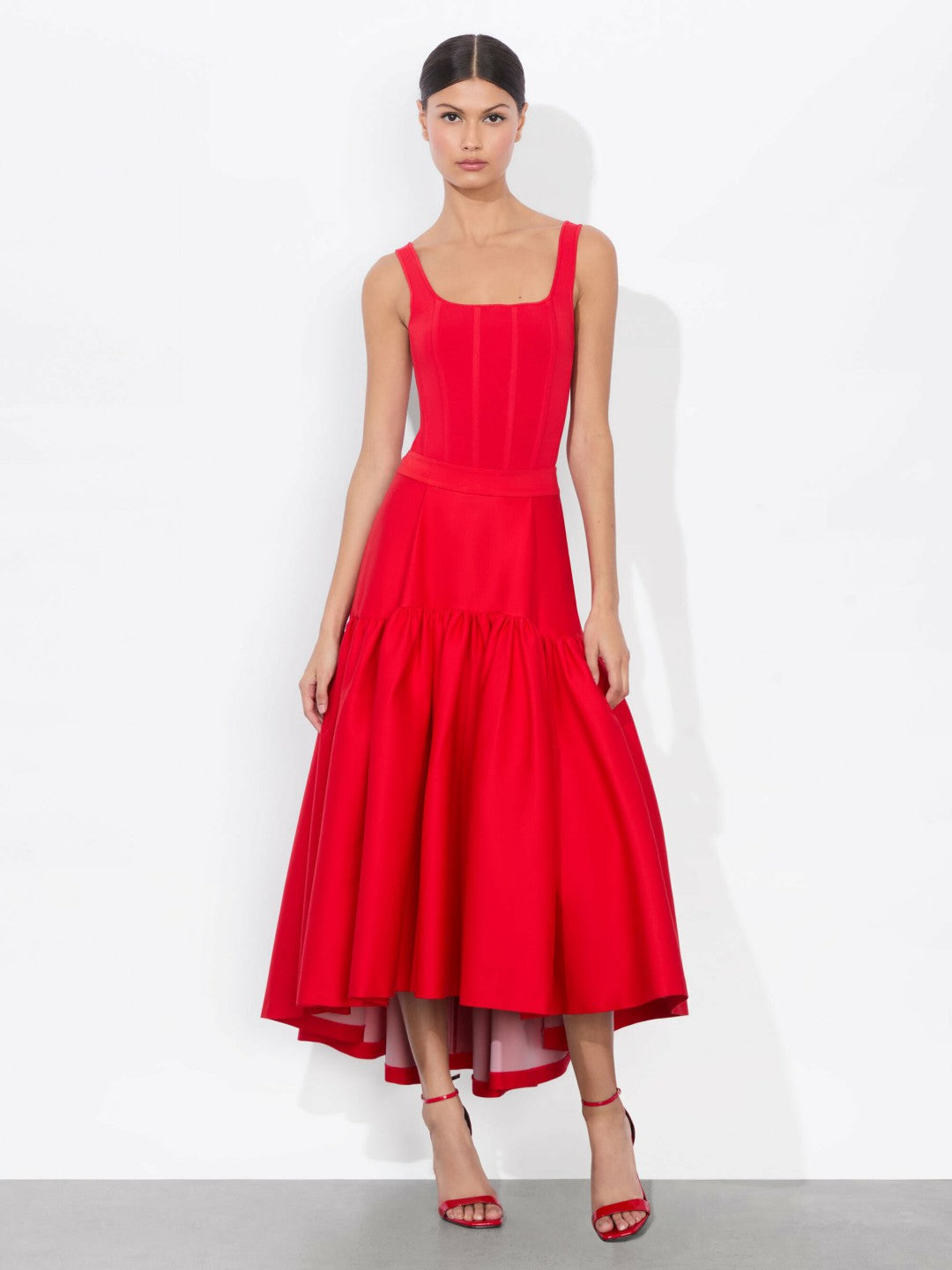 Diana Midi Skirt In Bright Ruby - Alice + Olivia Women
