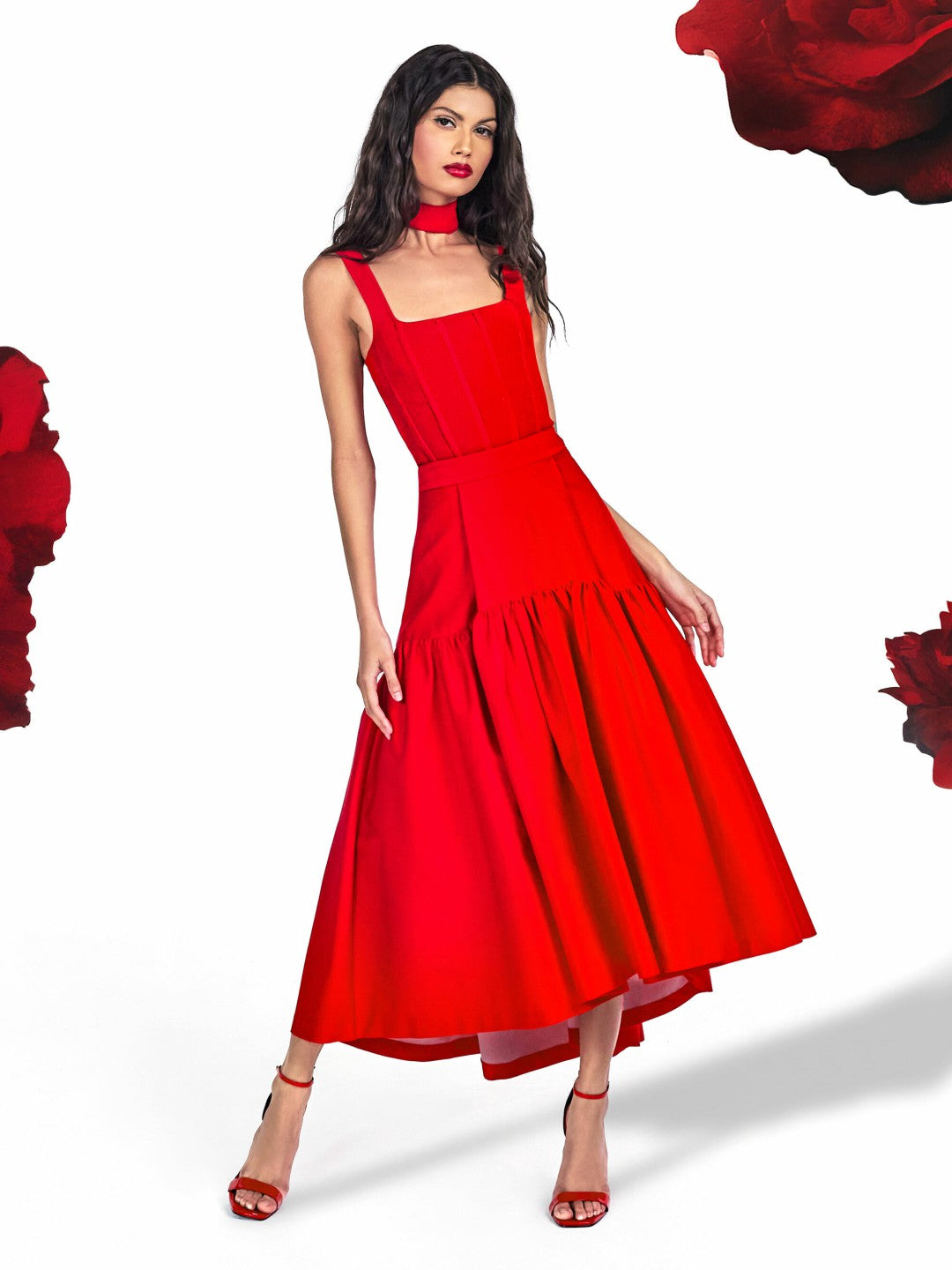 Diana Midi Skirt In Bright Ruby - Alice + Olivia Women