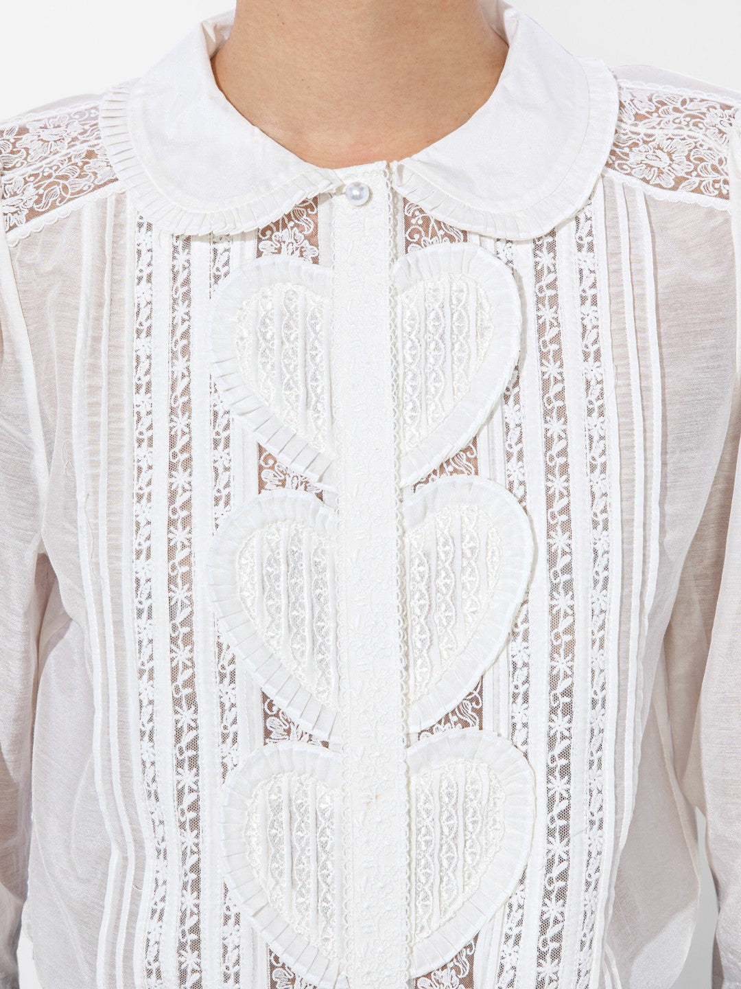 Kurt Mixed Media Blouse In Off White - Alice + Olivia Women