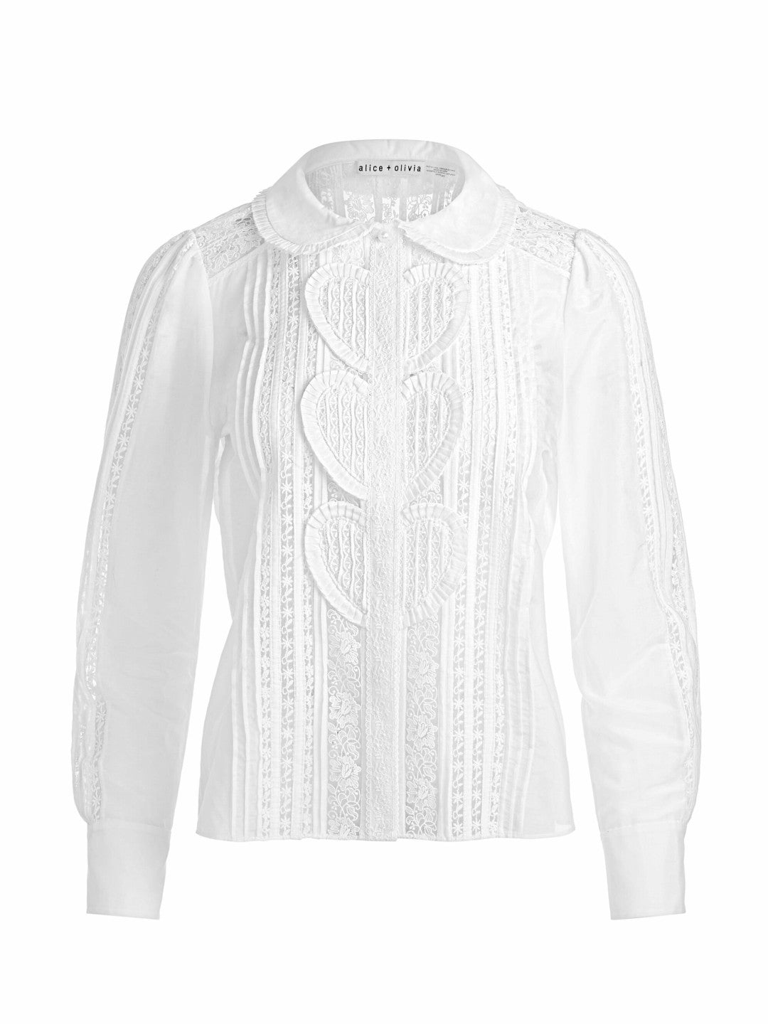 Kurt Mixed Media Blouse In Off White - Alice + Olivia Women