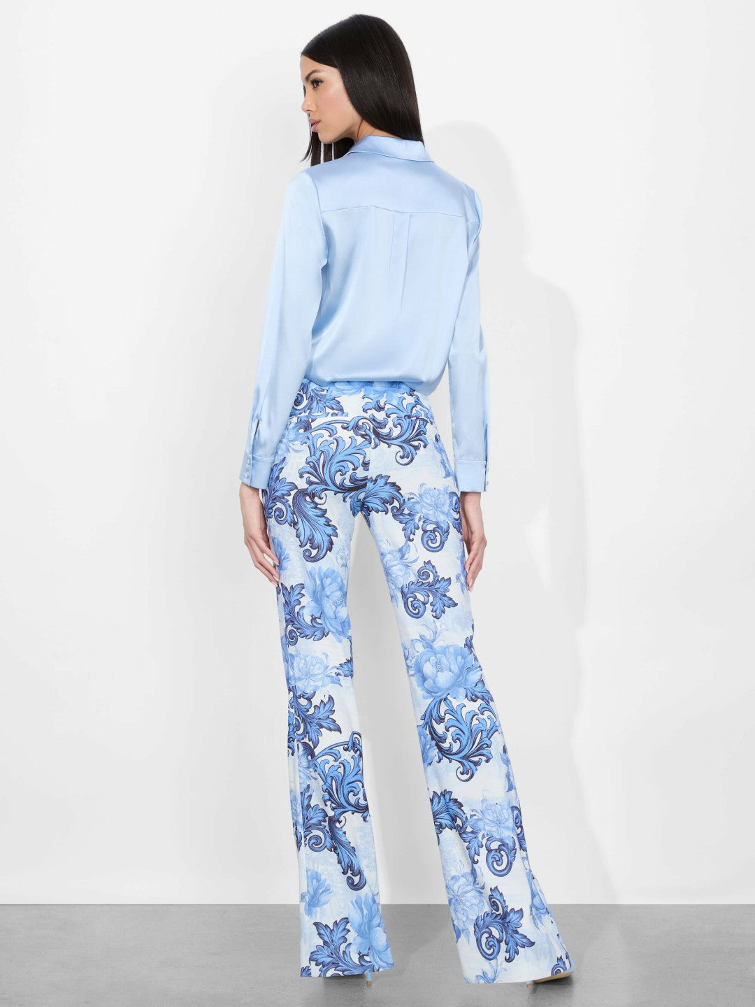 Willa Silk Blouse In Mineral Blue - Alice + Olivia Women