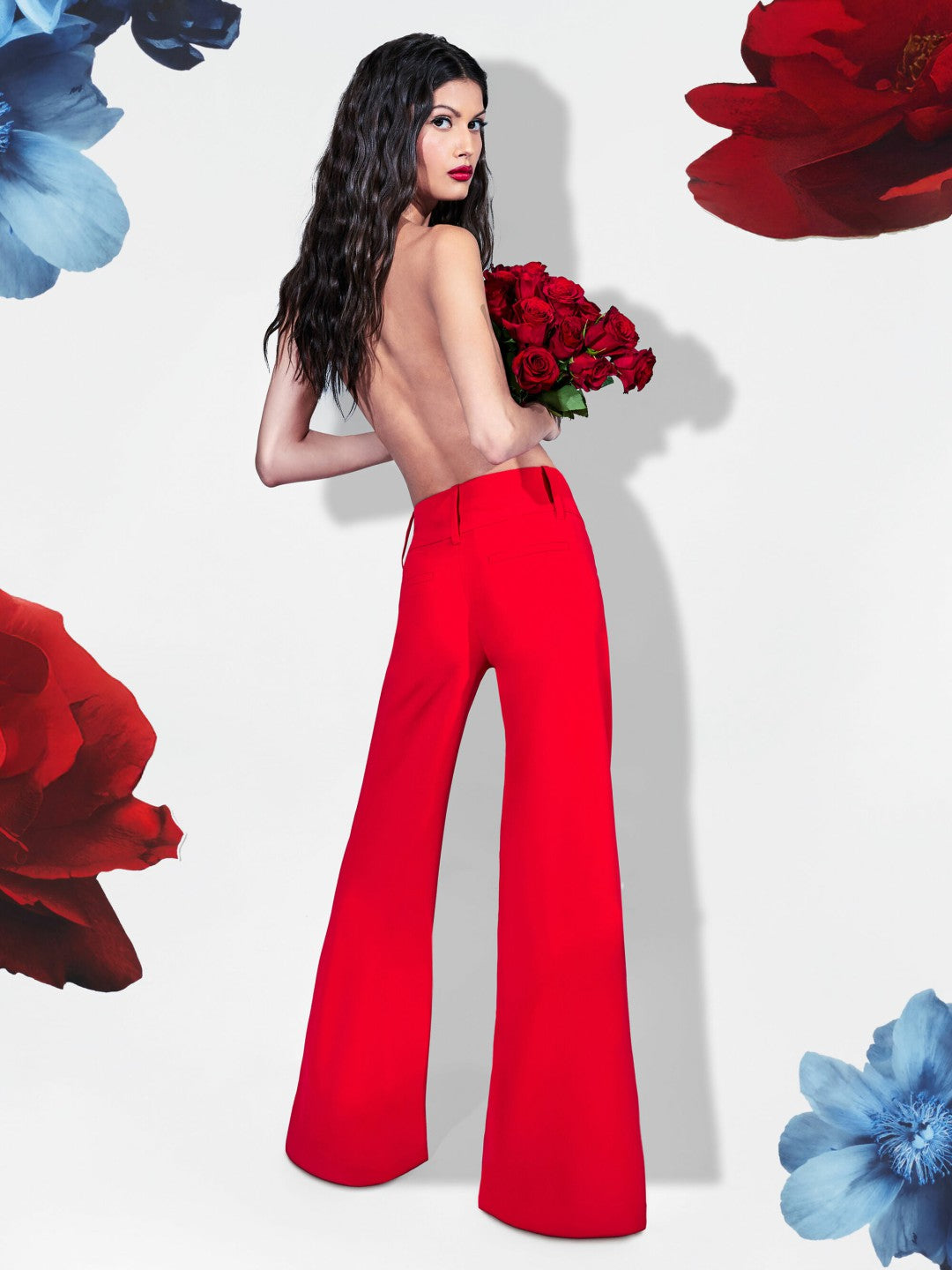 Olivia Pant In Bright Ruby - Alice + Olivia Women