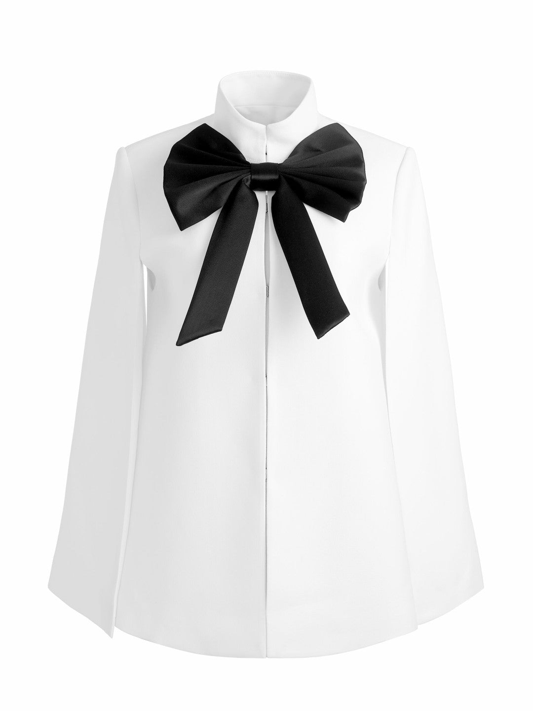 Philippa Bow Cape In Off White/black - Alice + Olivia Women