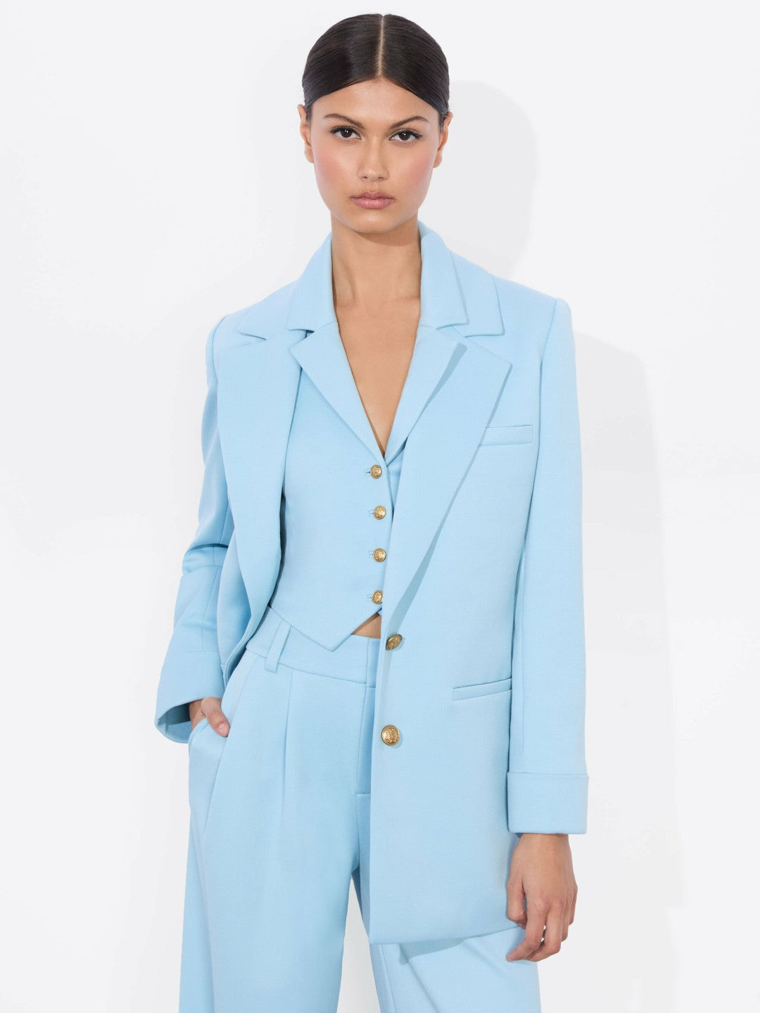 Margot Blazer In Mineral Blue - Alice + Olivia Women