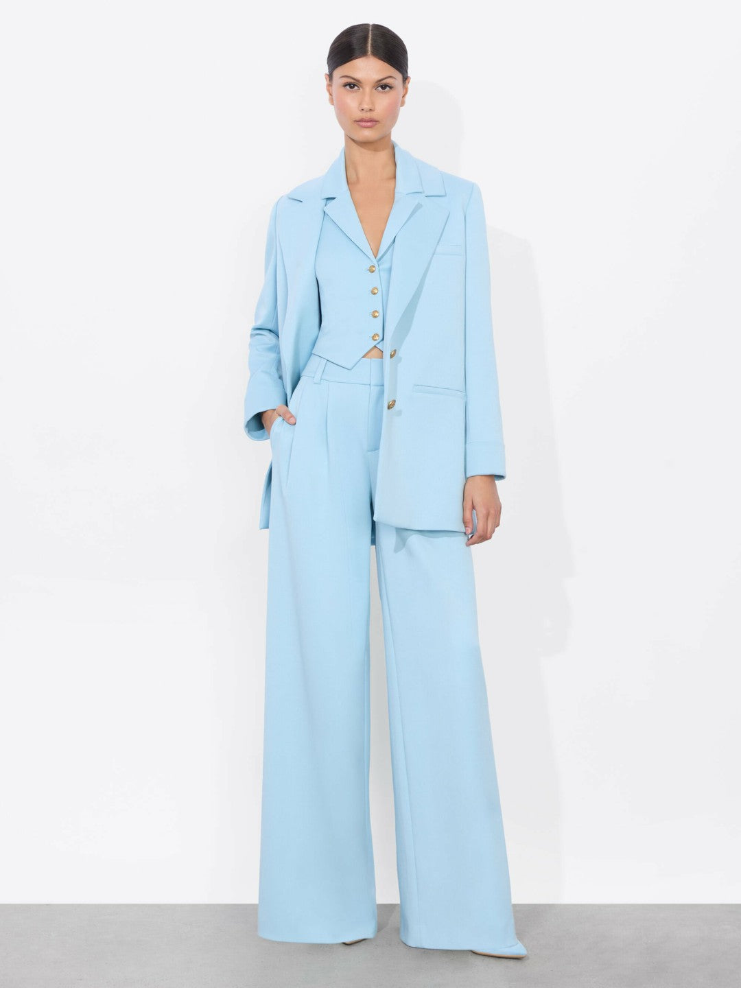 Margot Blazer In Mineral Blue - Alice + Olivia Women
