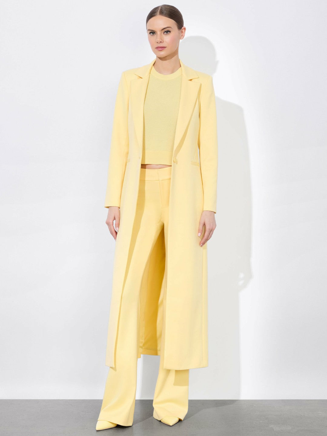 Macey Long Blazer In Butter - Alice + Olivia Women