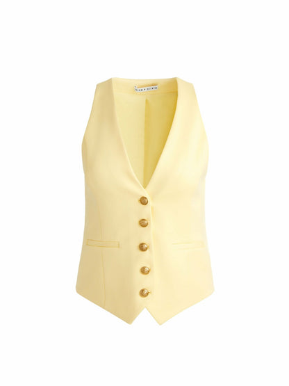 Mazie Vest In Butter - Alice + Olivia Women