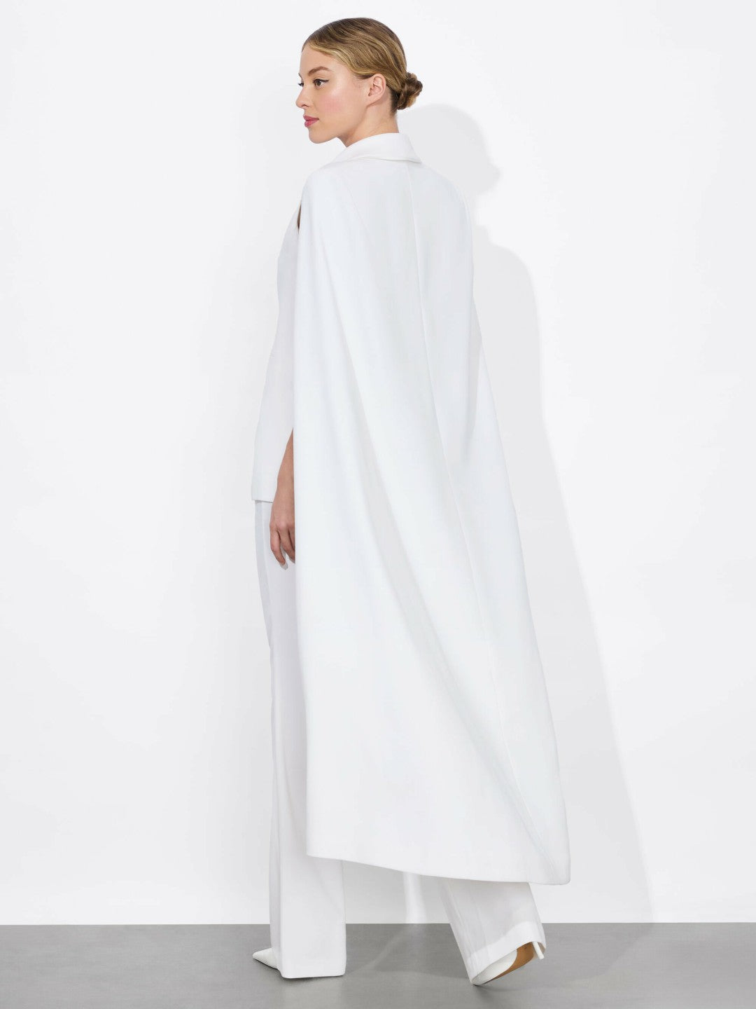 Esther Cape Sleeve Maxi Blazer In Off White - Alice + Olivia Women