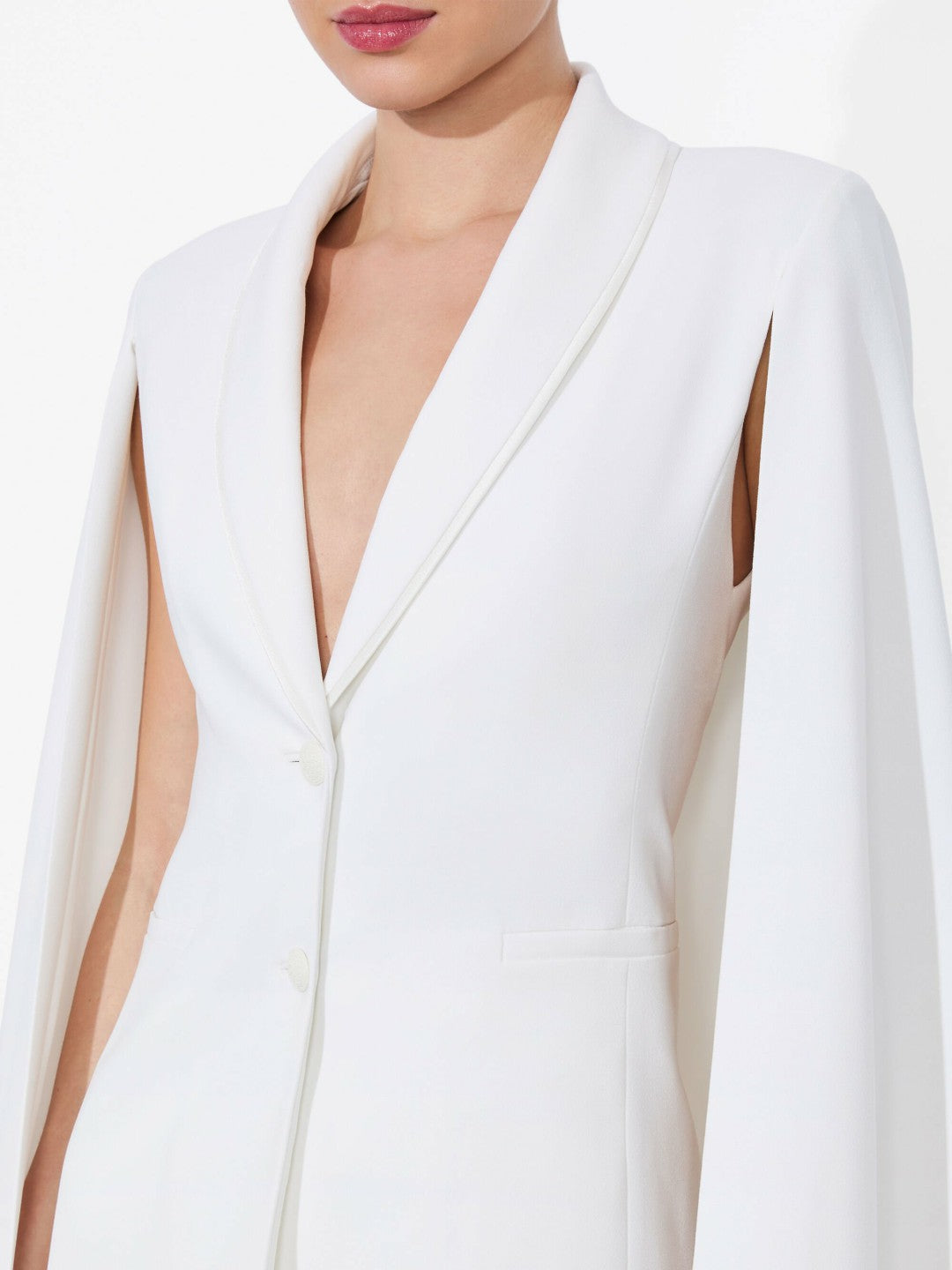 Esther Cape Sleeve Maxi Blazer In Off White - Alice + Olivia Women