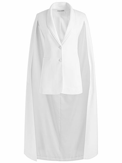 Esther Cape Sleeve Maxi Blazer In Off White - Alice + Olivia Women
