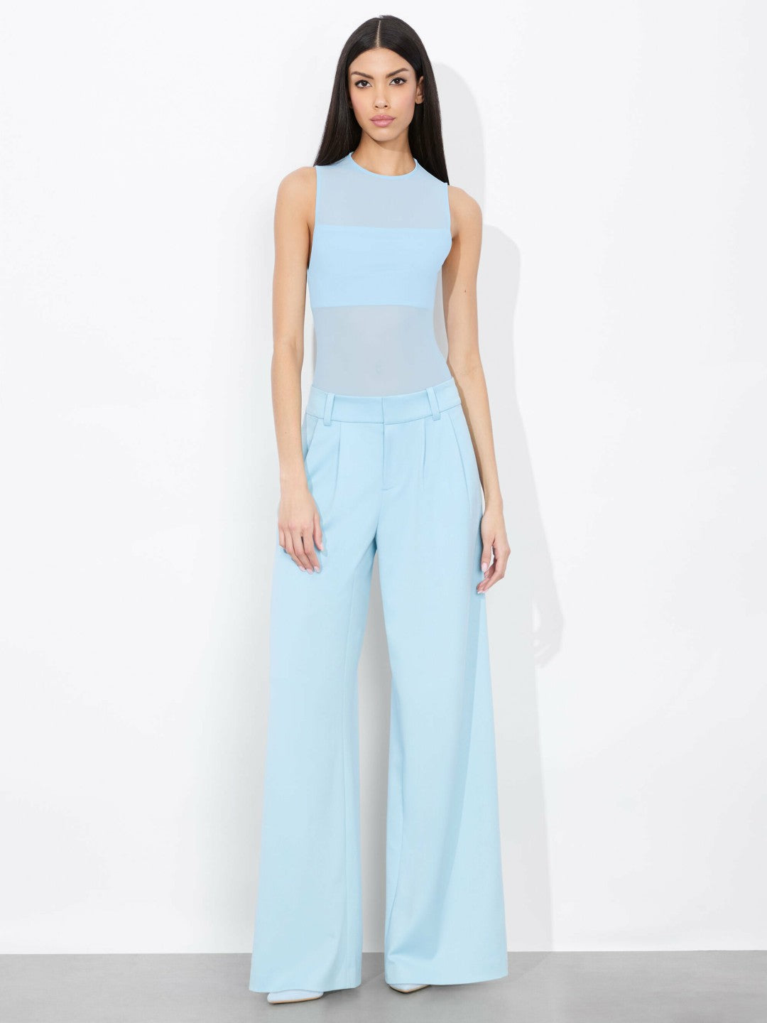 Bandeau Sleeveless Bodysuit In Mineral Blue - Alice + Olivia Women