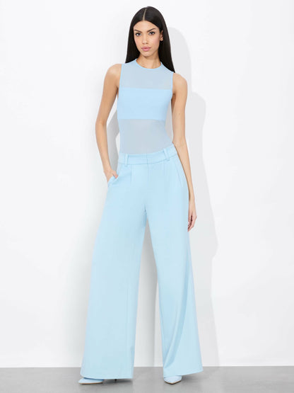 Bandeau Sleeveless Bodysuit In Mineral Blue - Alice + Olivia Women