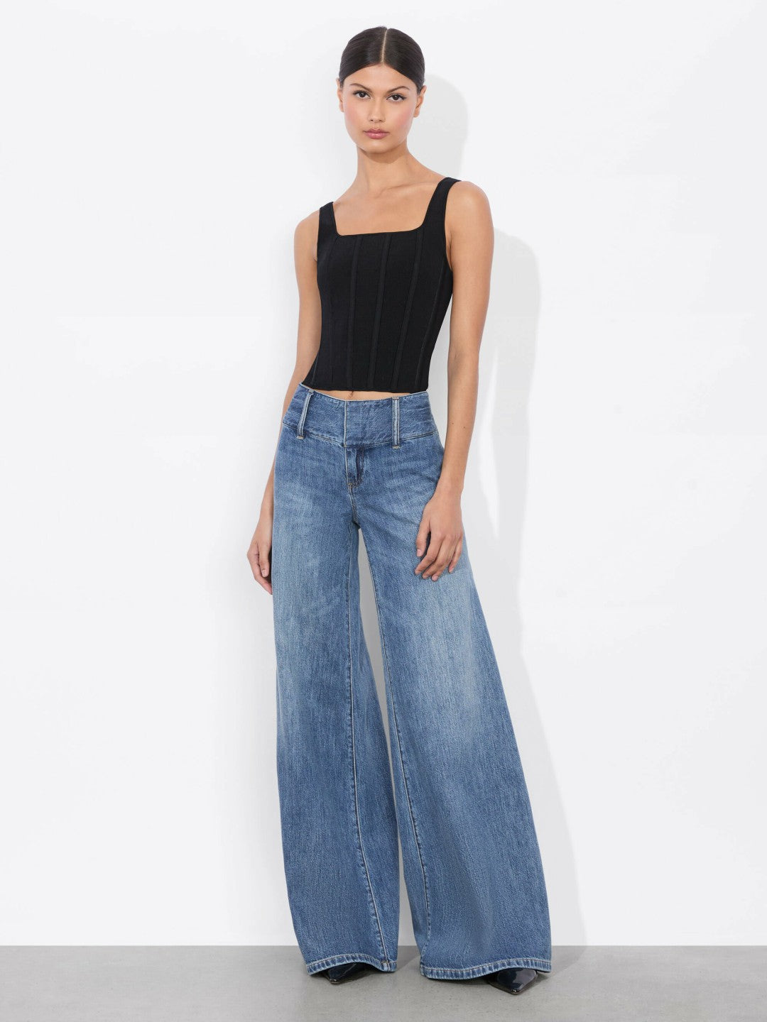 Sariah Corset Tank In Black - Alice + Olivia Women