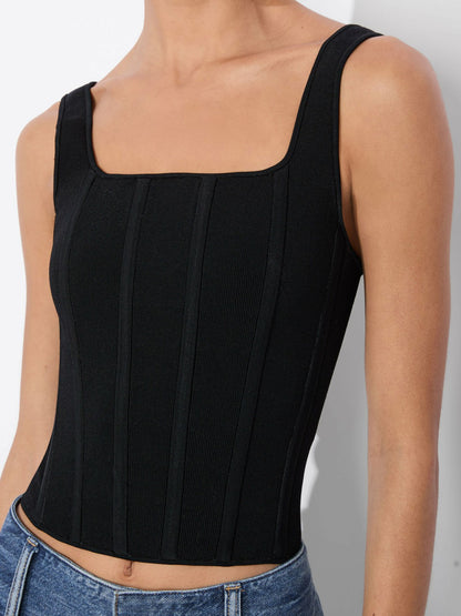 Sariah Corset Tank In Black - Alice + Olivia Women