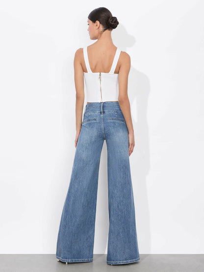 Sariah Corset Tank In Soft White - Alice + Olivia Women
