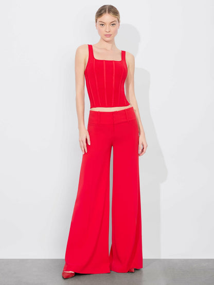 Sariah Corset Tank In Bright Ruby - Alice + Olivia Women