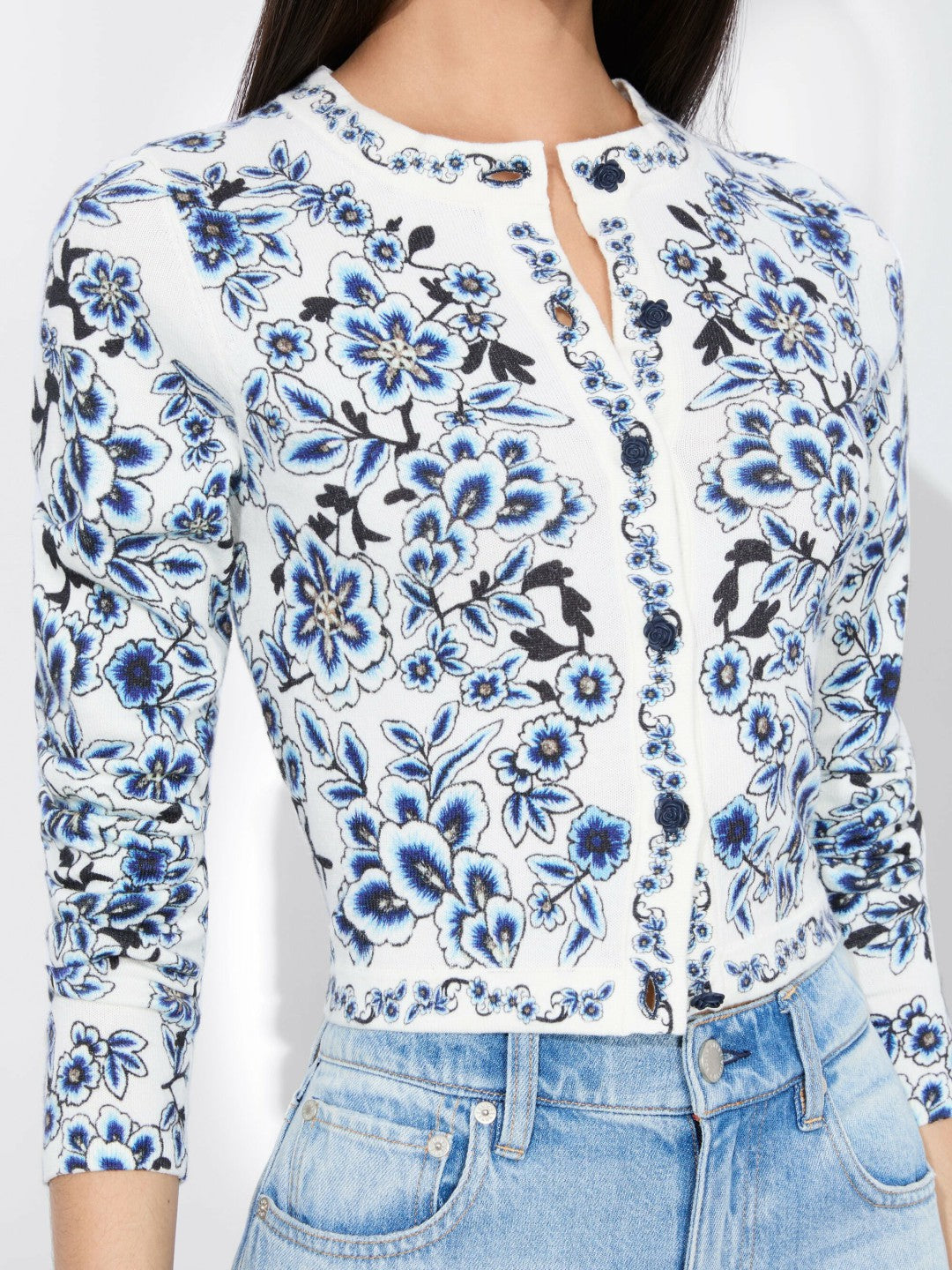 Carson Cardigan In Soft White Multi - Alice + Olivia Women