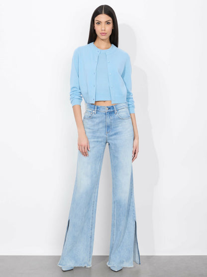 Dollie Cashmere Cardigan In Mineral Blue - Alice + Olivia Women