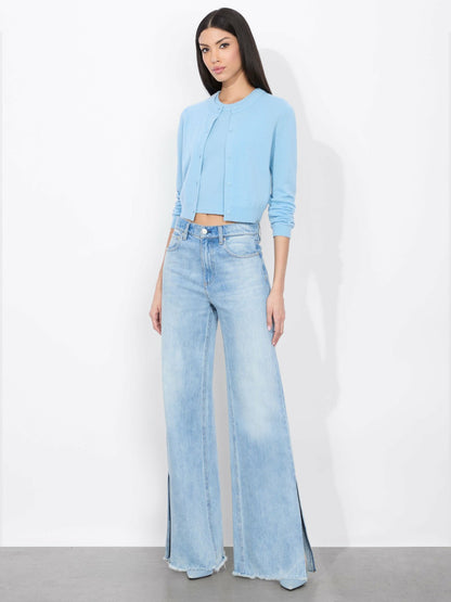 Dollie Cashmere Cardigan In Mineral Blue - Alice + Olivia Women
