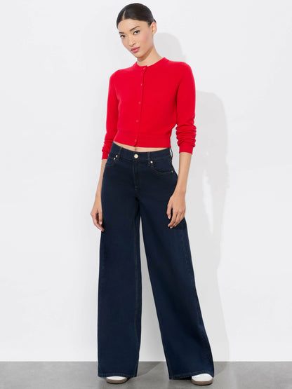 Dollie Cashmere Cardigan In Bright Ruby - Alice + Olivia Women