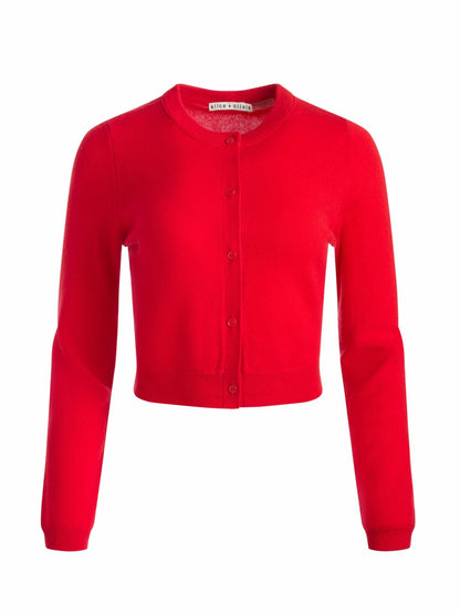 Dollie Cashmere Cardigan In Bright Ruby - Alice + Olivia Women
