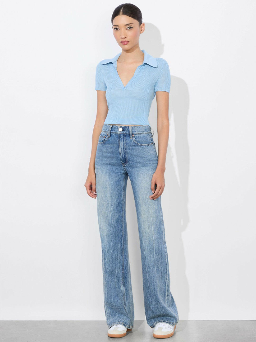 Martha Polo In Mineral Blue - Alice + Olivia Women