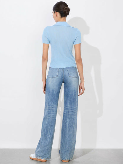 Martha Polo In Mineral Blue - Alice + Olivia Women