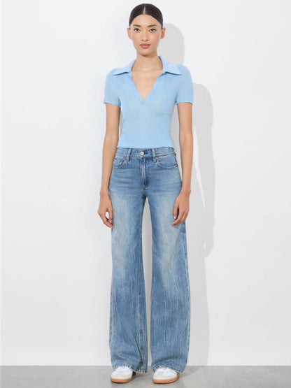 Martha Polo In Mineral Blue - Alice + Olivia Women