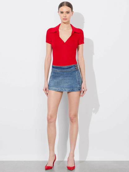 Martha Polo In Bright Ruby - Alice + Olivia Women