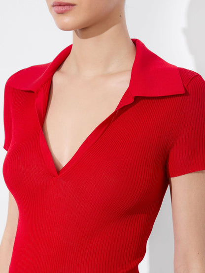 Martha Polo In Bright Ruby - Alice + Olivia Women