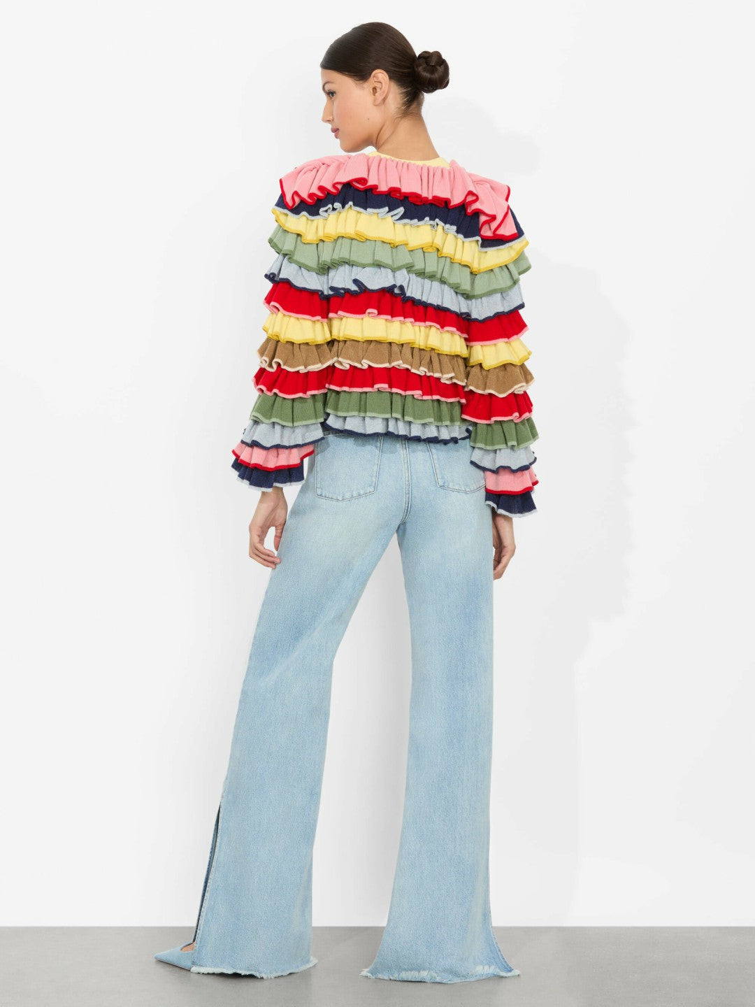Fawn Ruffle Cardigan In Multi - Alice + Olivia Women