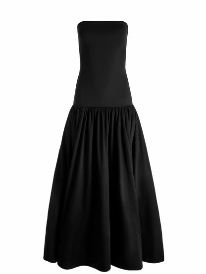 Oriana Drop Waist Midi Dress In Black - Alice + Olivia Women