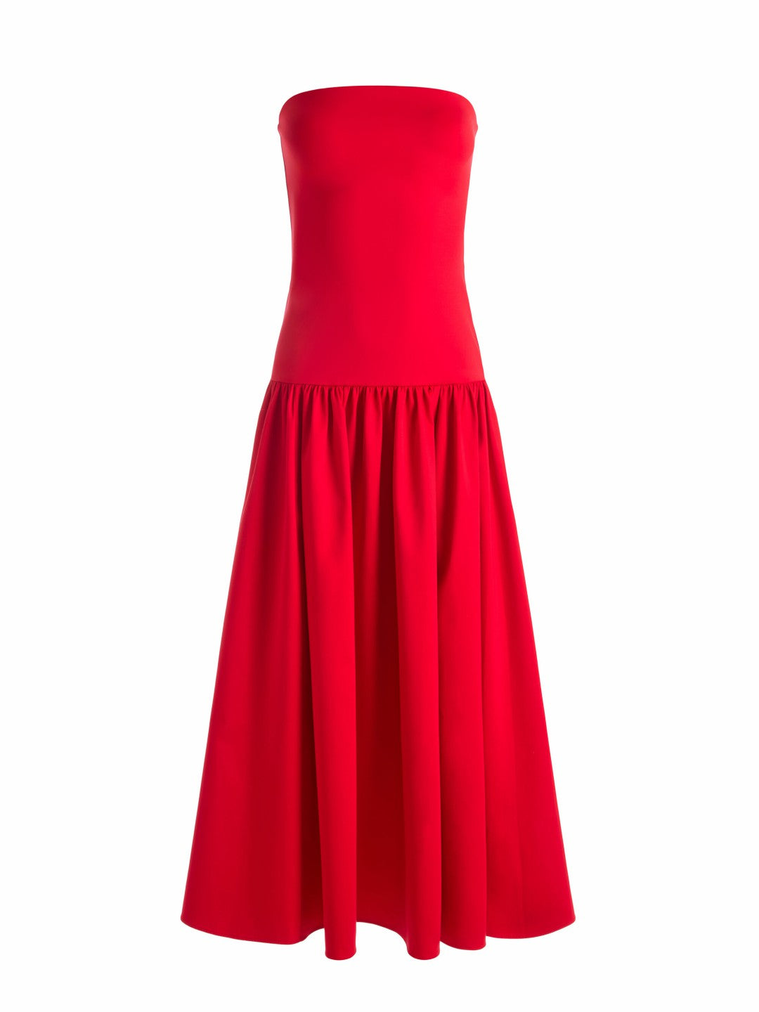 Oriana Drop Waist Midi Dress In Bright Ruby - Alice + Olivia Women