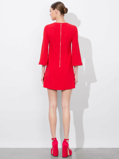 Eleonora Mini Dress In Bright Ruby - Alice + Olivia Women